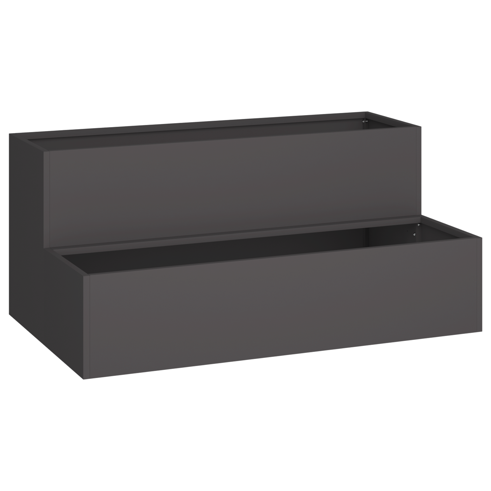 hageplanter - 2-Tier svart stål, 100x60x45 cm
