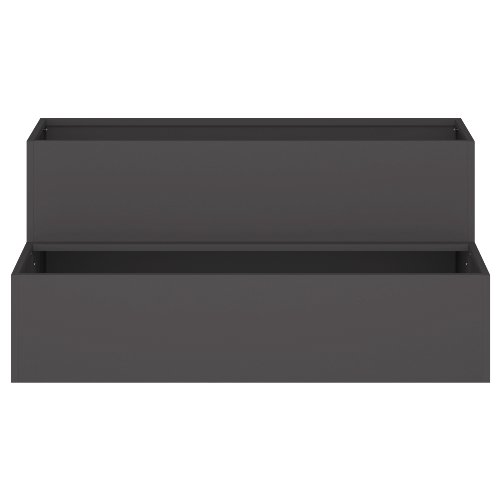 hageplanter - 2-Tier svart stål, 100x60x45 cm