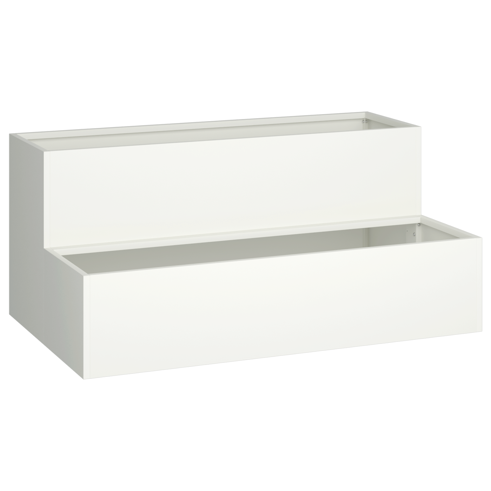 Hageplanter 2-Nivå 100x60x45 cm Hvit Stål