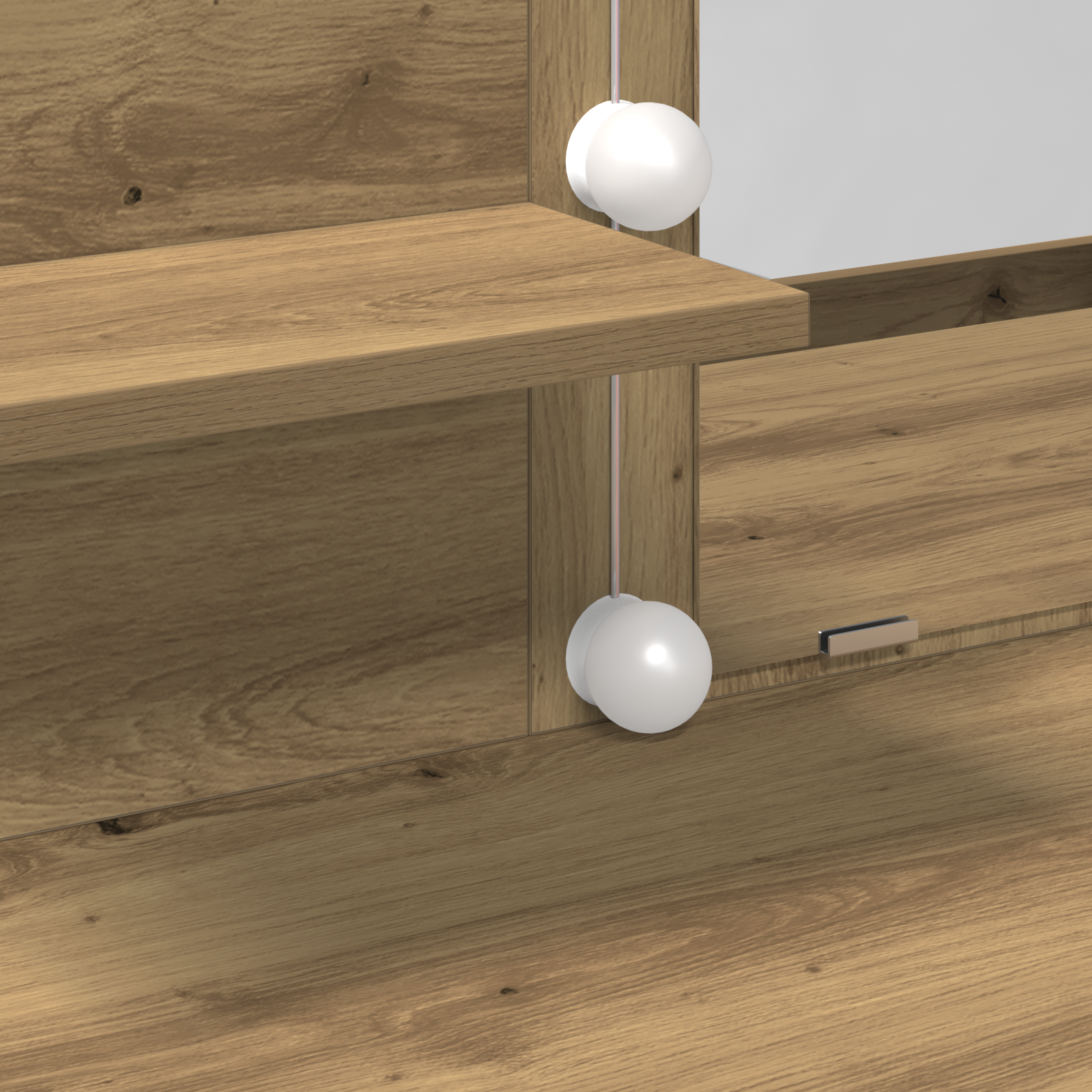 Sminkebord med LED Artisan Eik 100x40x130 cm