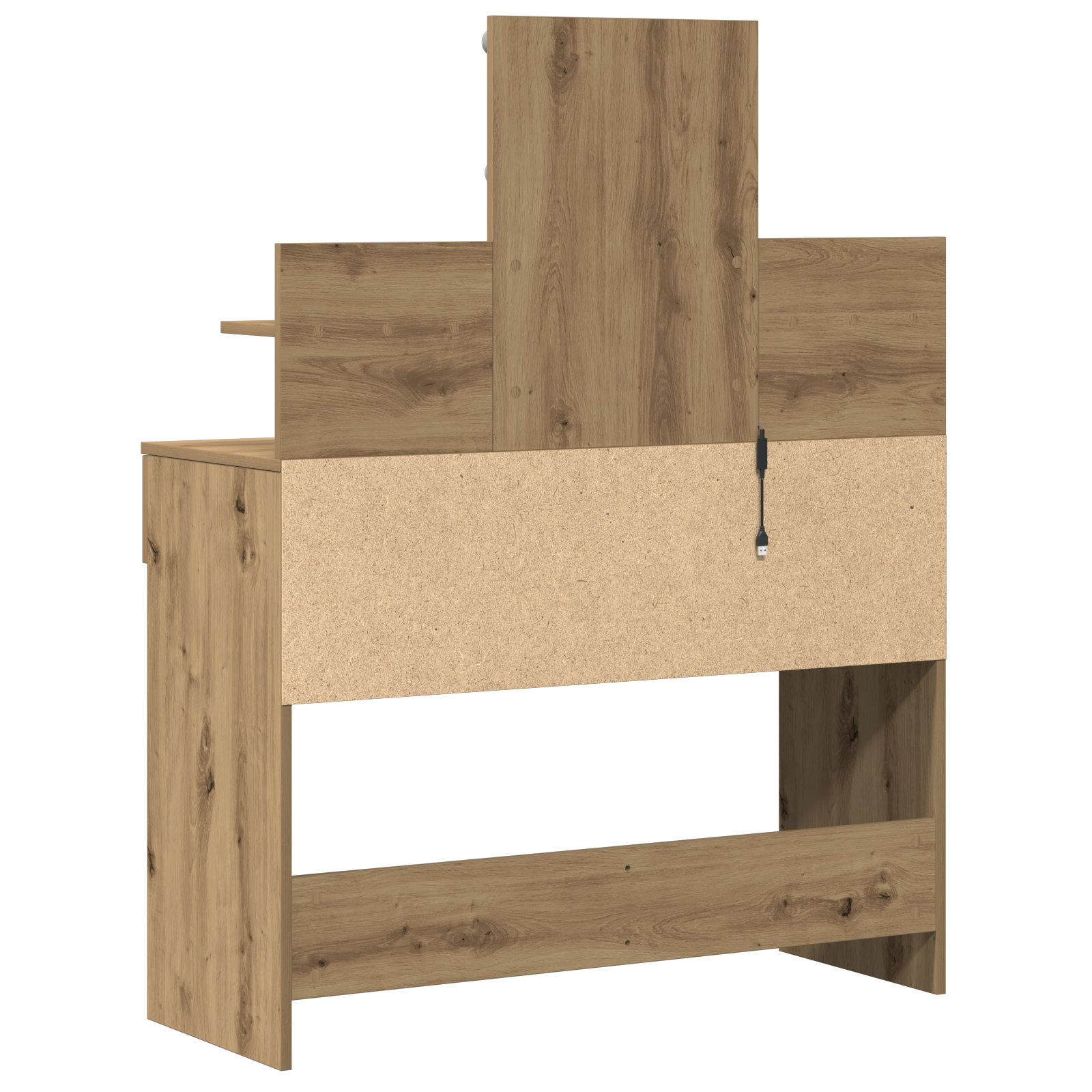 Sminkebord med LED Artisan Eik 100x40x130 cm