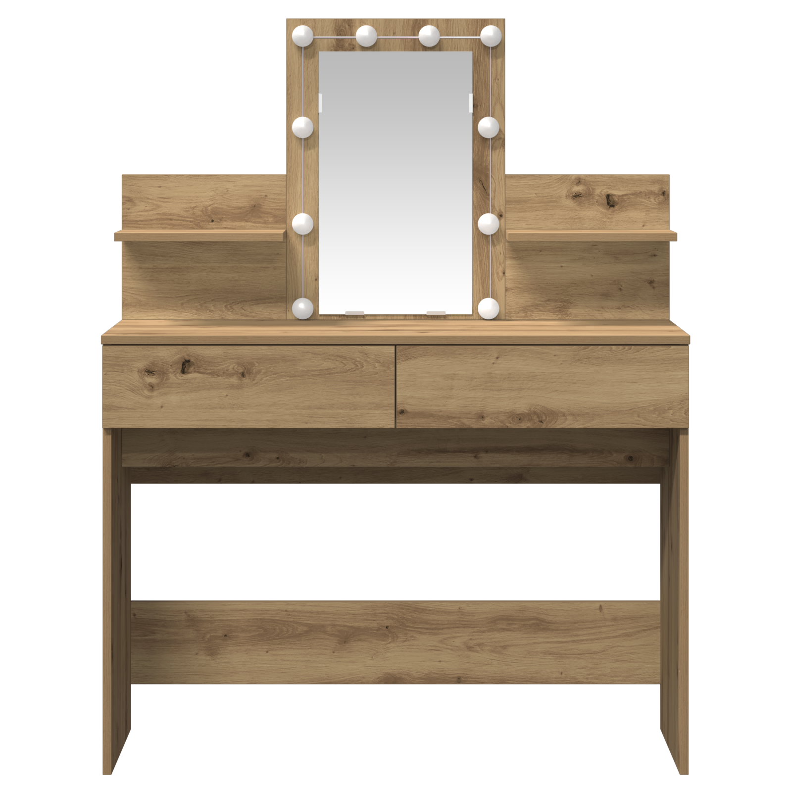 Sminkebord med LED Artisan Eik 100x40x130 cm