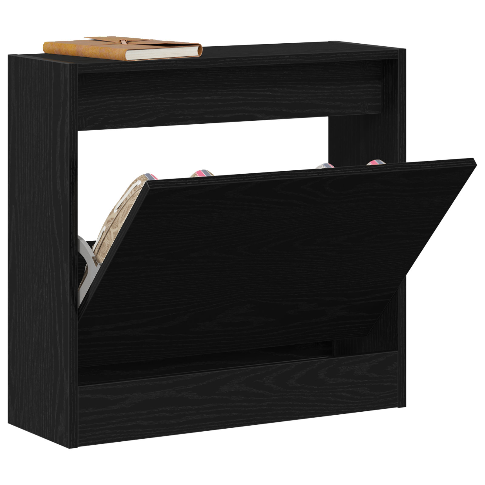 Skohylle Svart Eik 60x21x57 cm Konstruert Tre