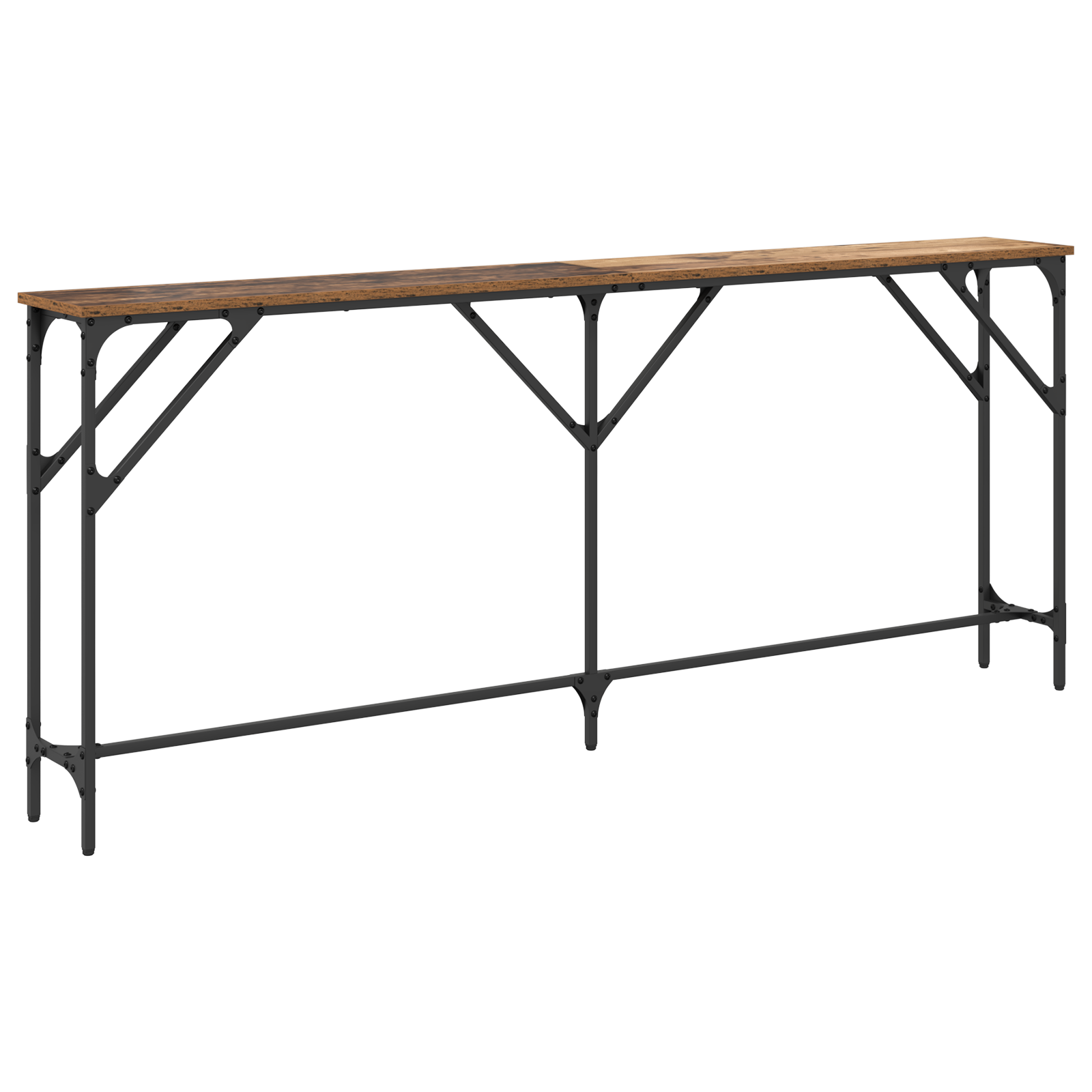 Konsollbord Gammelt tre 180x23x75 cm Konstruert tre
