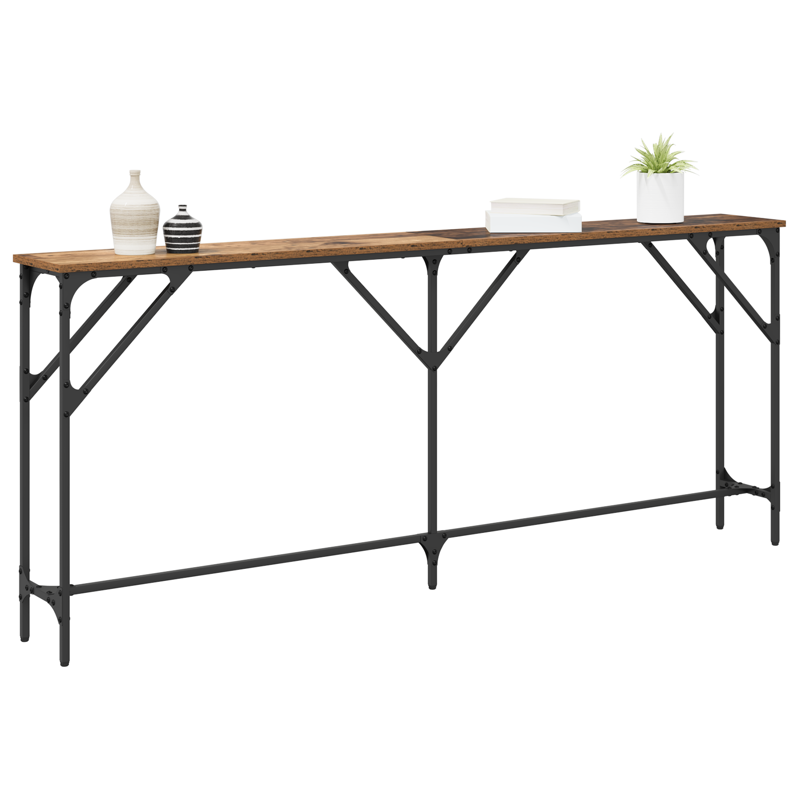 Konsollbord Gammelt tre 180x23x75 cm Konstruert tre