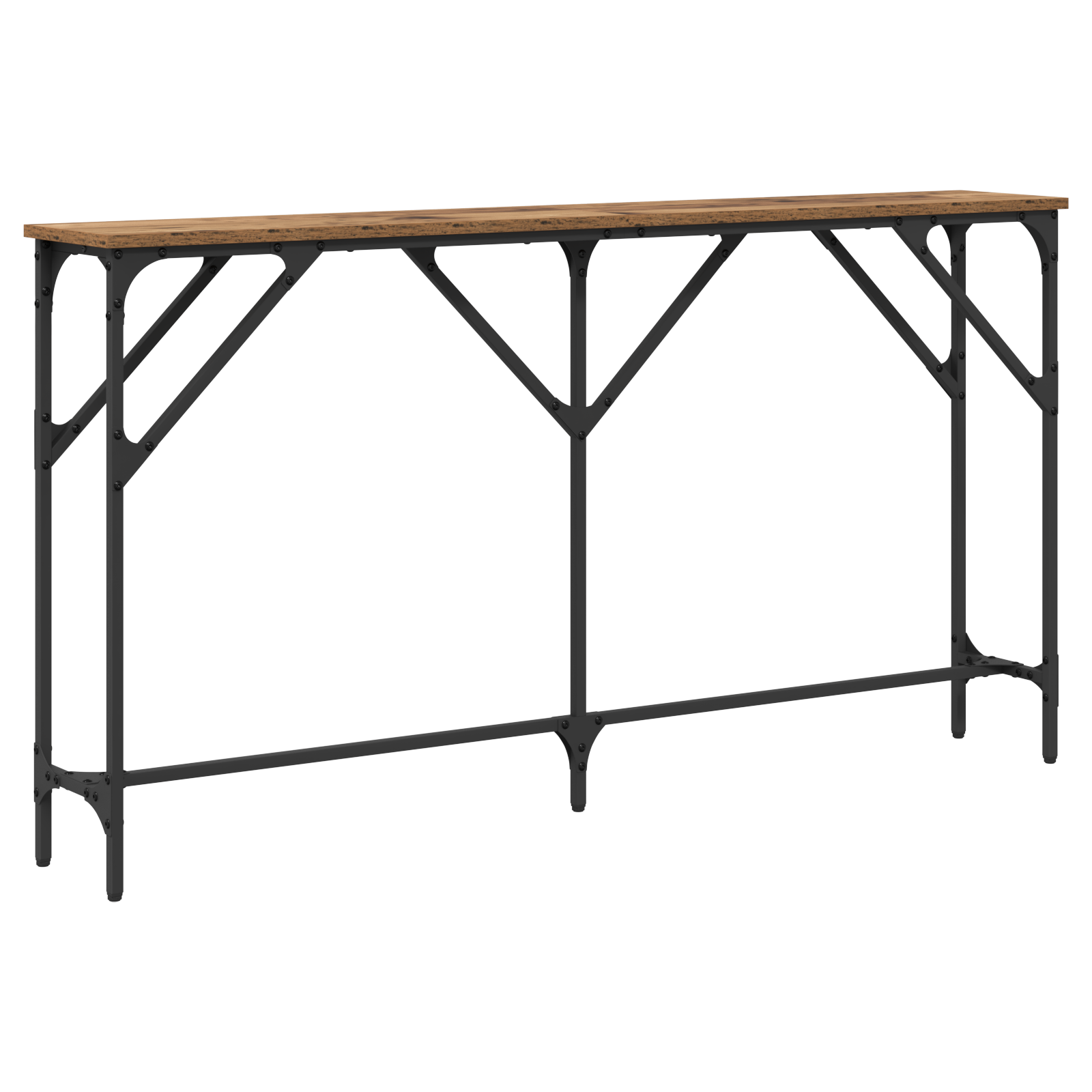 Konsollbord Gammelt Tre 140x23x75 cm Konstruert Tre