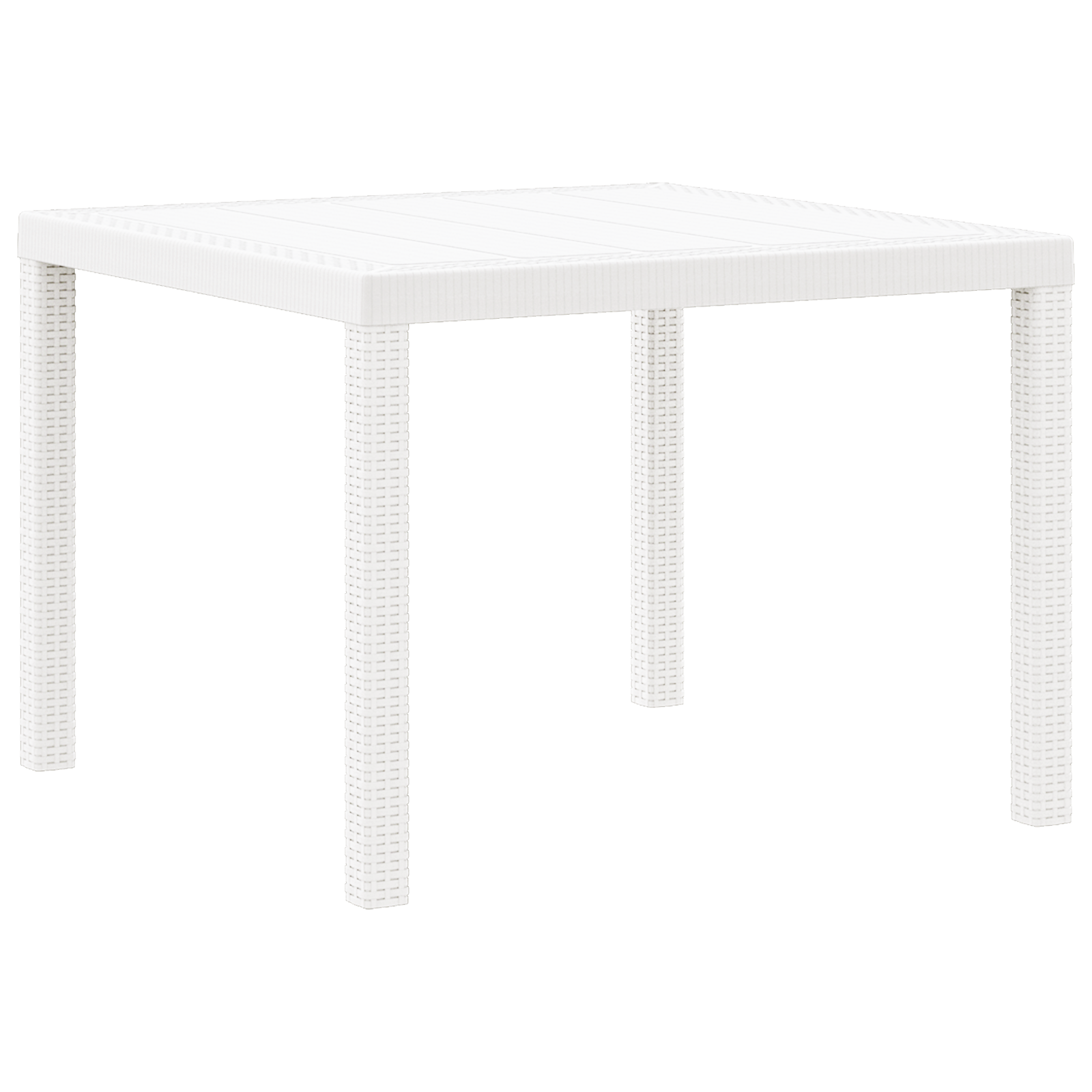 Hagebord Hvit 100x100x73 cm Poly Rattan