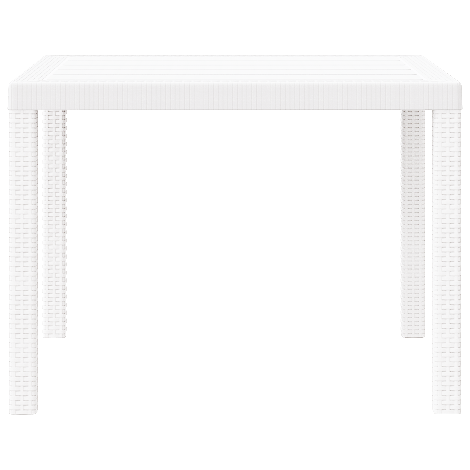 Hagebord Hvit 100x100x73 cm Poly Rattan