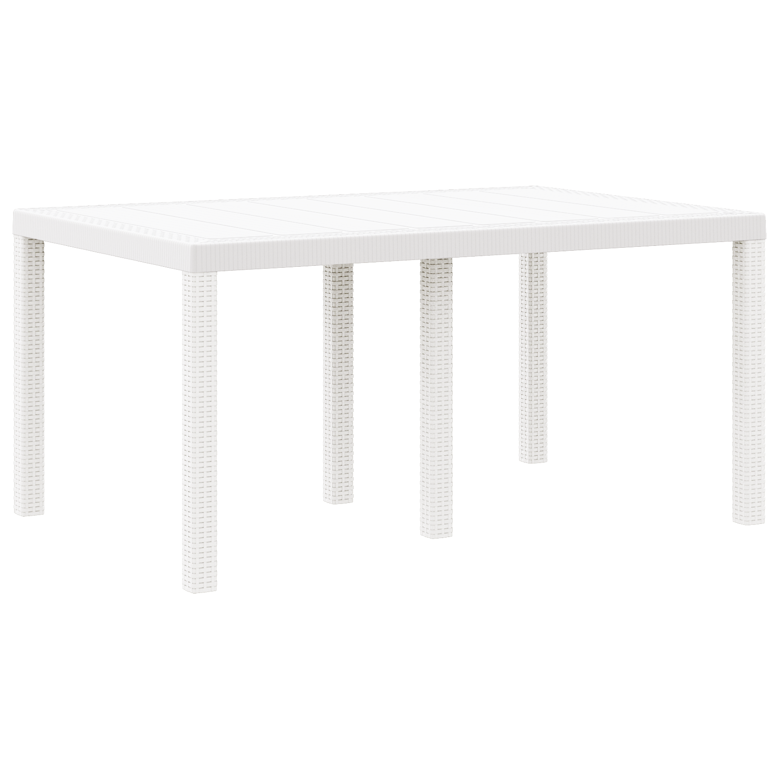 Hagebord Hvit 150x100x73 cm Poly Rattan