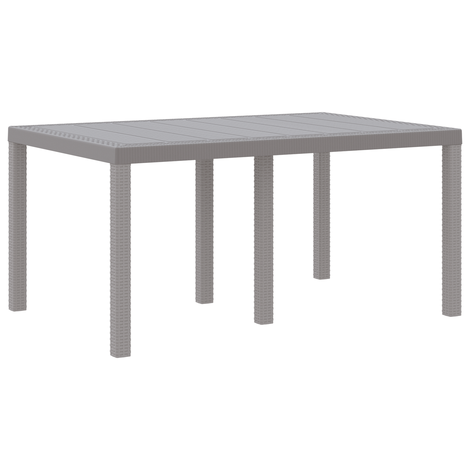 Hagebord Lys Grå 150x100x73 cm Poly Rattan