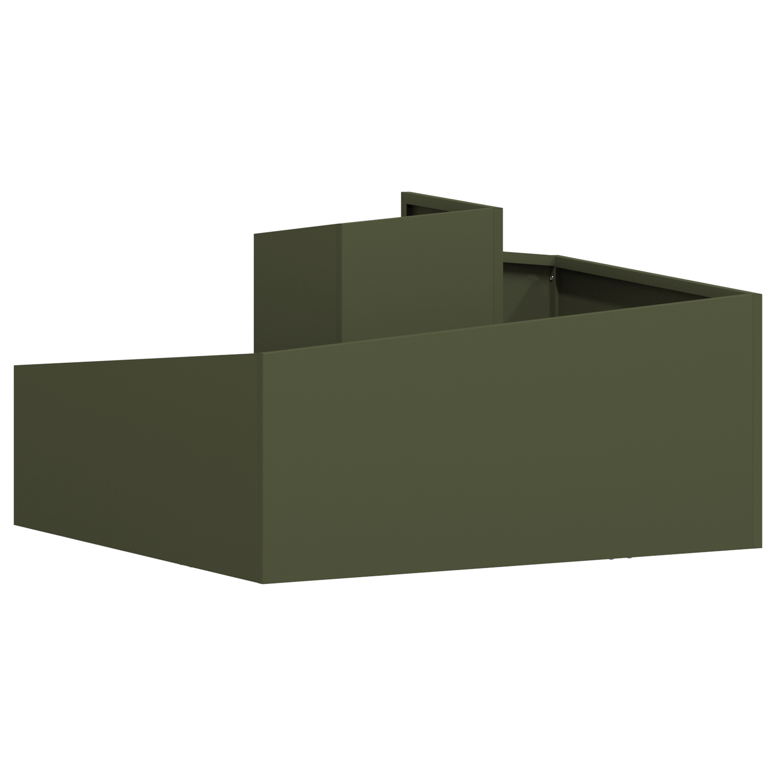 Plantepotte Oliven Grønn 80x80x50 cm Kaldvalset Stål