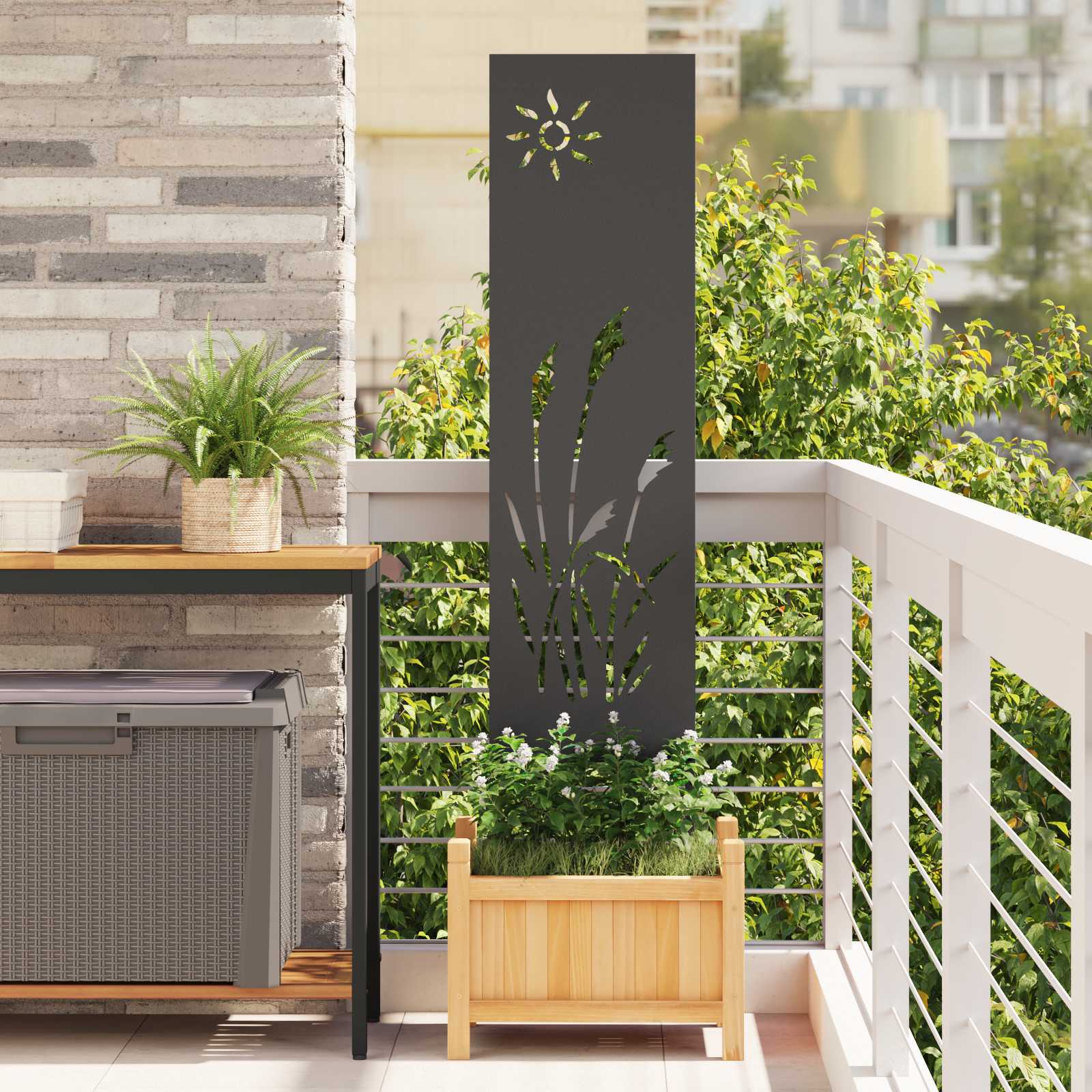 Hage Dekorativt Panel Svart 32 x 140 cm Kaldvalsestål