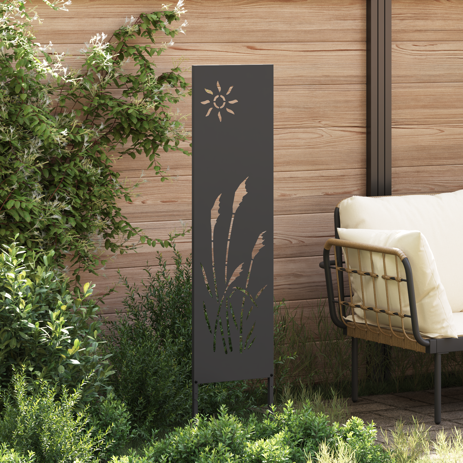 Hage Dekorativt Panel Svart 32 x 140 cm Kaldvalsestål