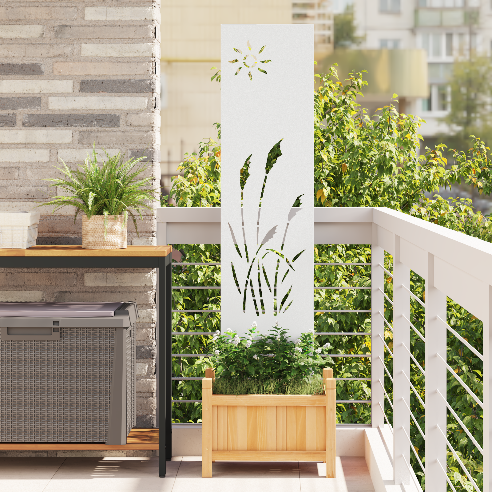 Hage Dekorativt Panel Hvit 32 x 140 cm Kaldvalsestål