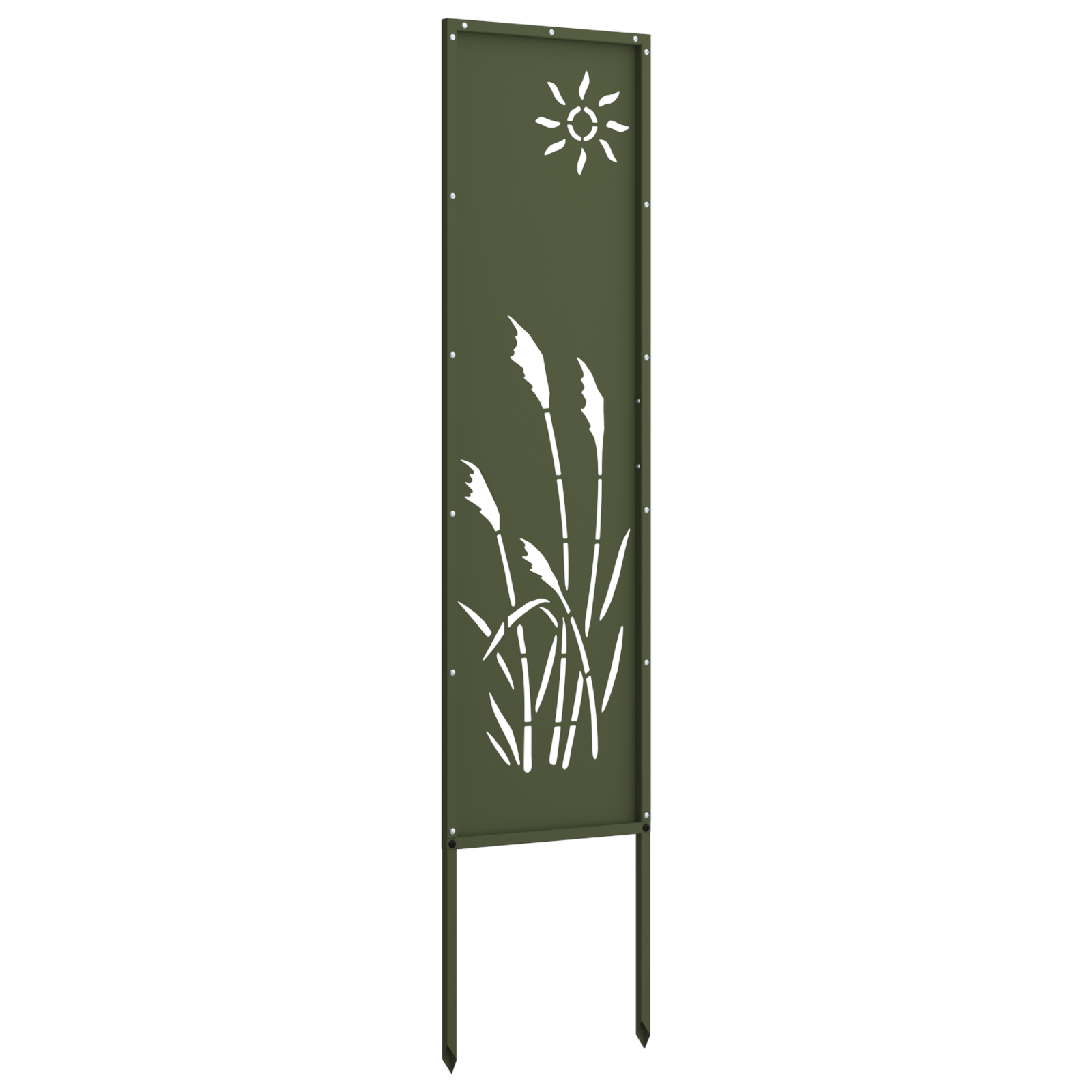 Hage Dekorativt Panel Olivengrønn 32 x 140 cm Kaldvalsestål