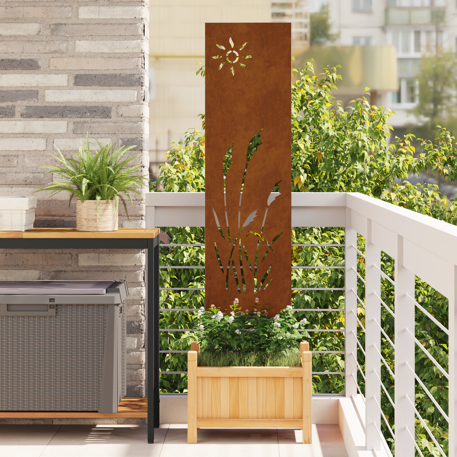 Hage Dekorativt Panel Rusten 32 x 140 cm Cortenstål