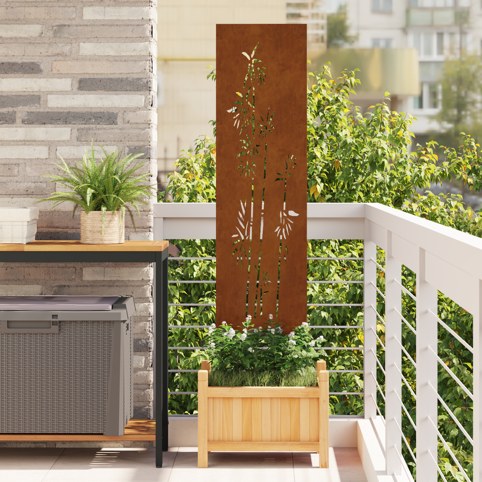 Hage Dekorativt Panel Rusten 32 x 140 cm Cortenstål