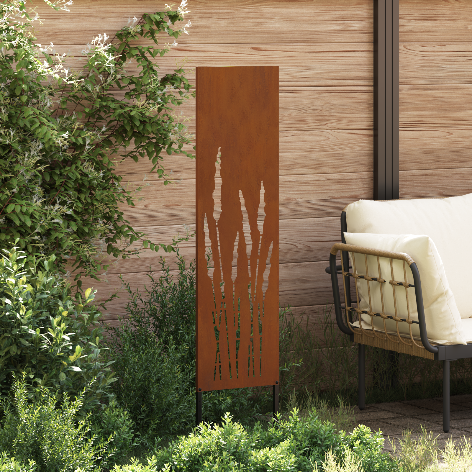 Hage Dekorativt Panel Rusten 32 x 140 cm Cortenstål