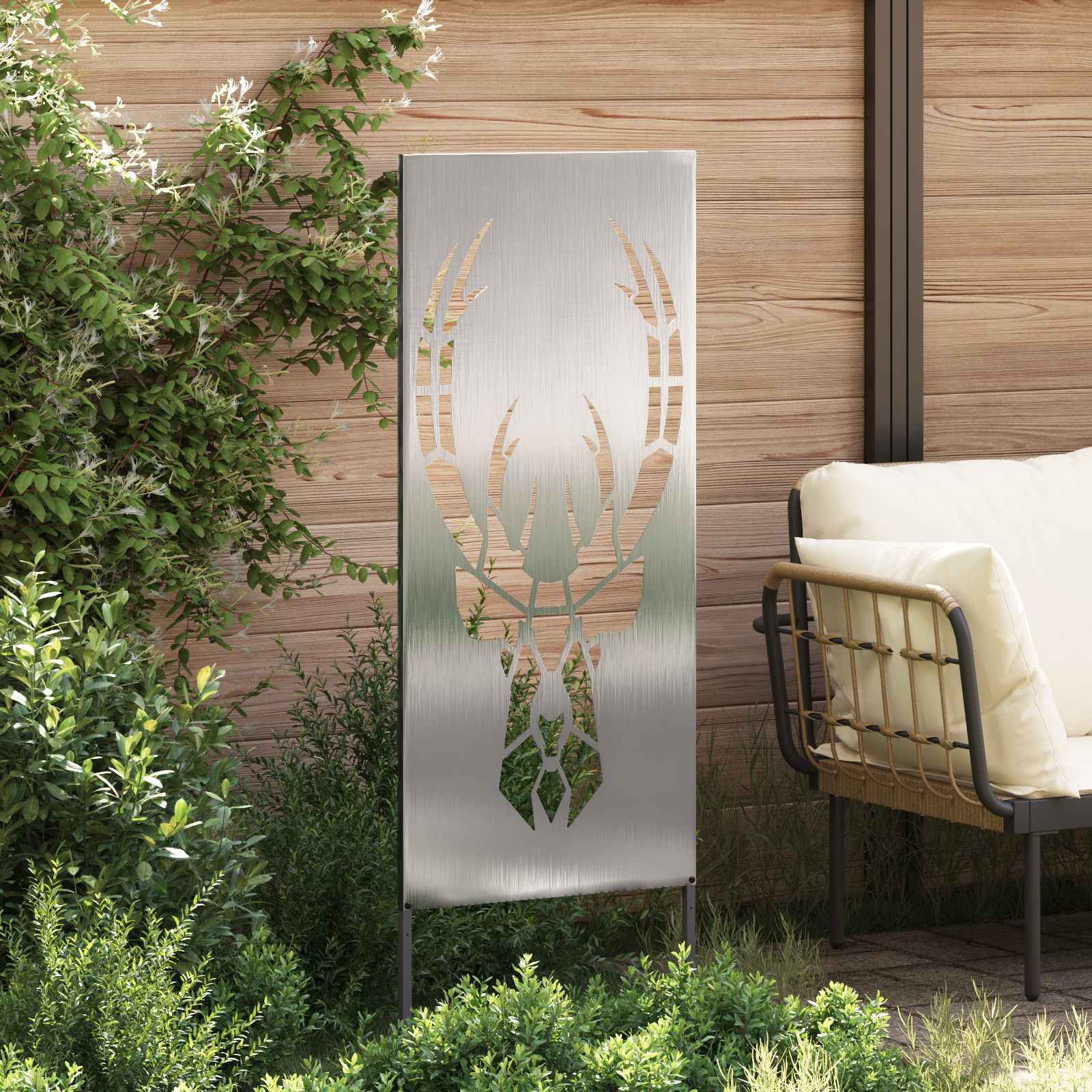 Hage Dekorativt Panel sølv 50 x 140 cm Rustfritt stål