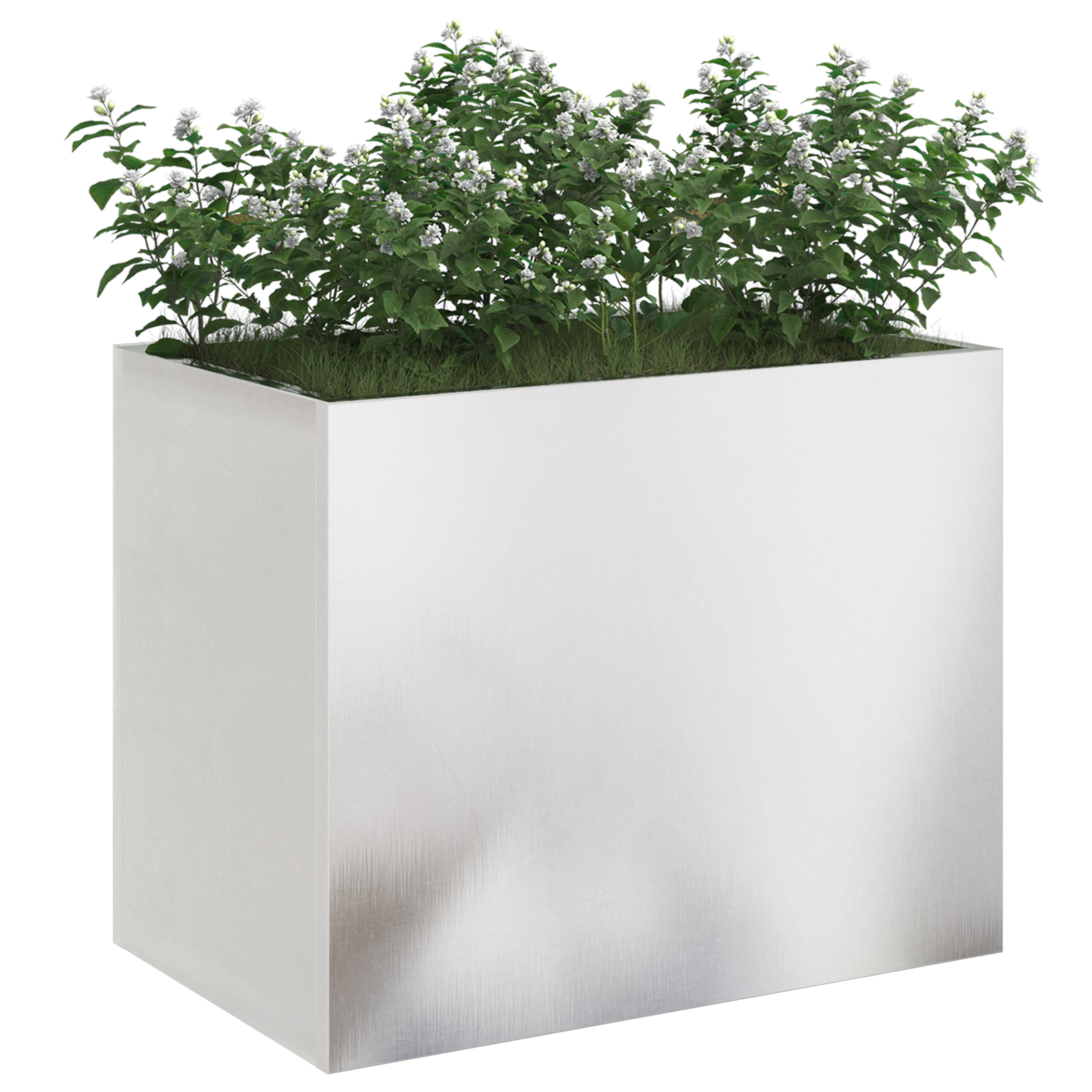 Hageblomsterpotte sølv 50 x 32 x 40 cm Rustfritt stål