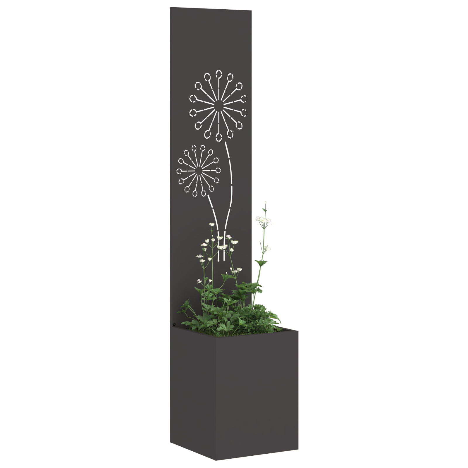 Hagekrukke med Dekorativ Panelet Svart 32 x 140 cm