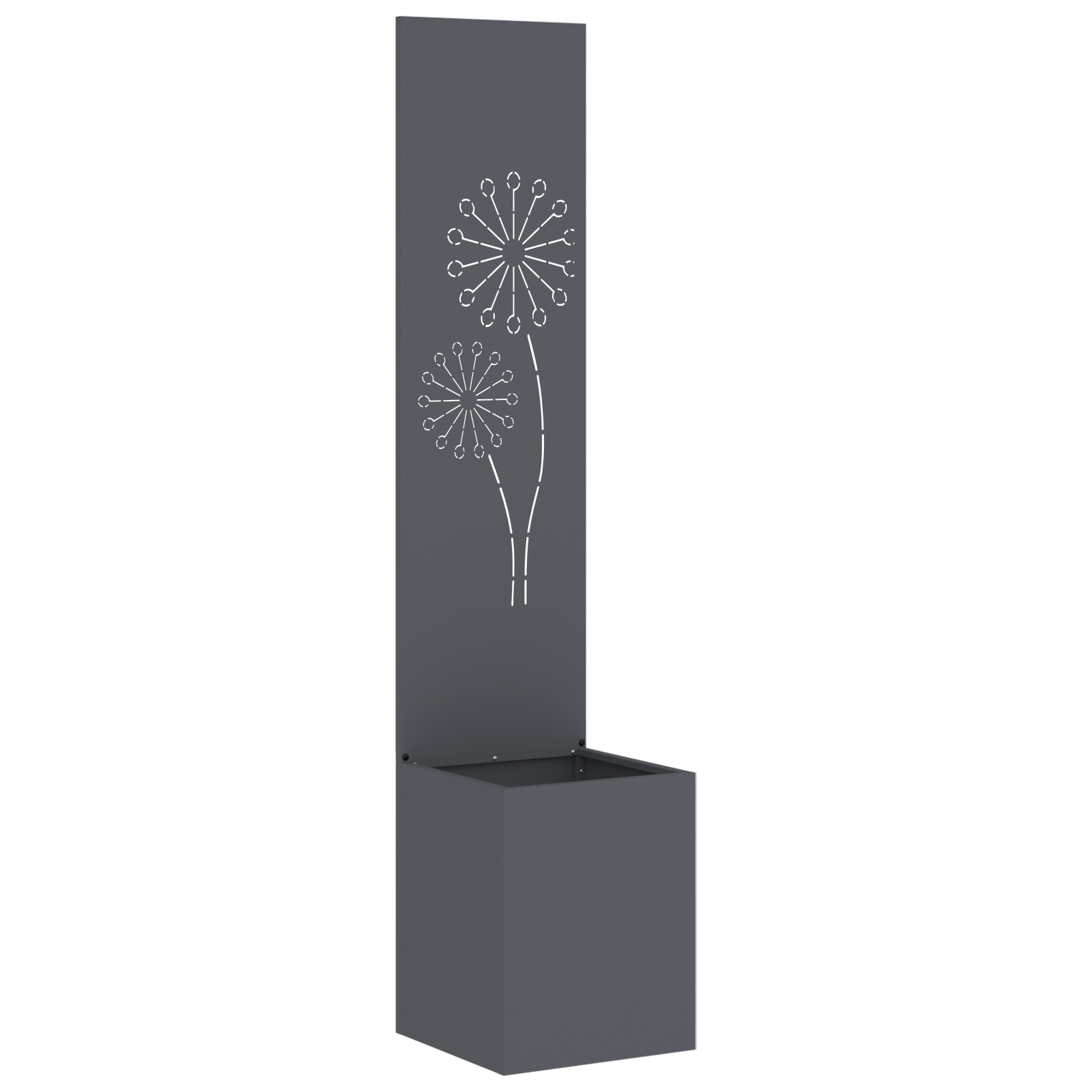 Hagekrukke med Dekorativ Panelet Antrasitt 32 x 140 cm