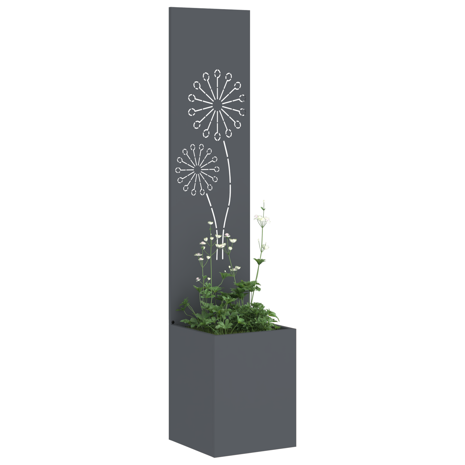 Hagekrukke med Dekorativ Panelet Antrasitt 32 x 140 cm
