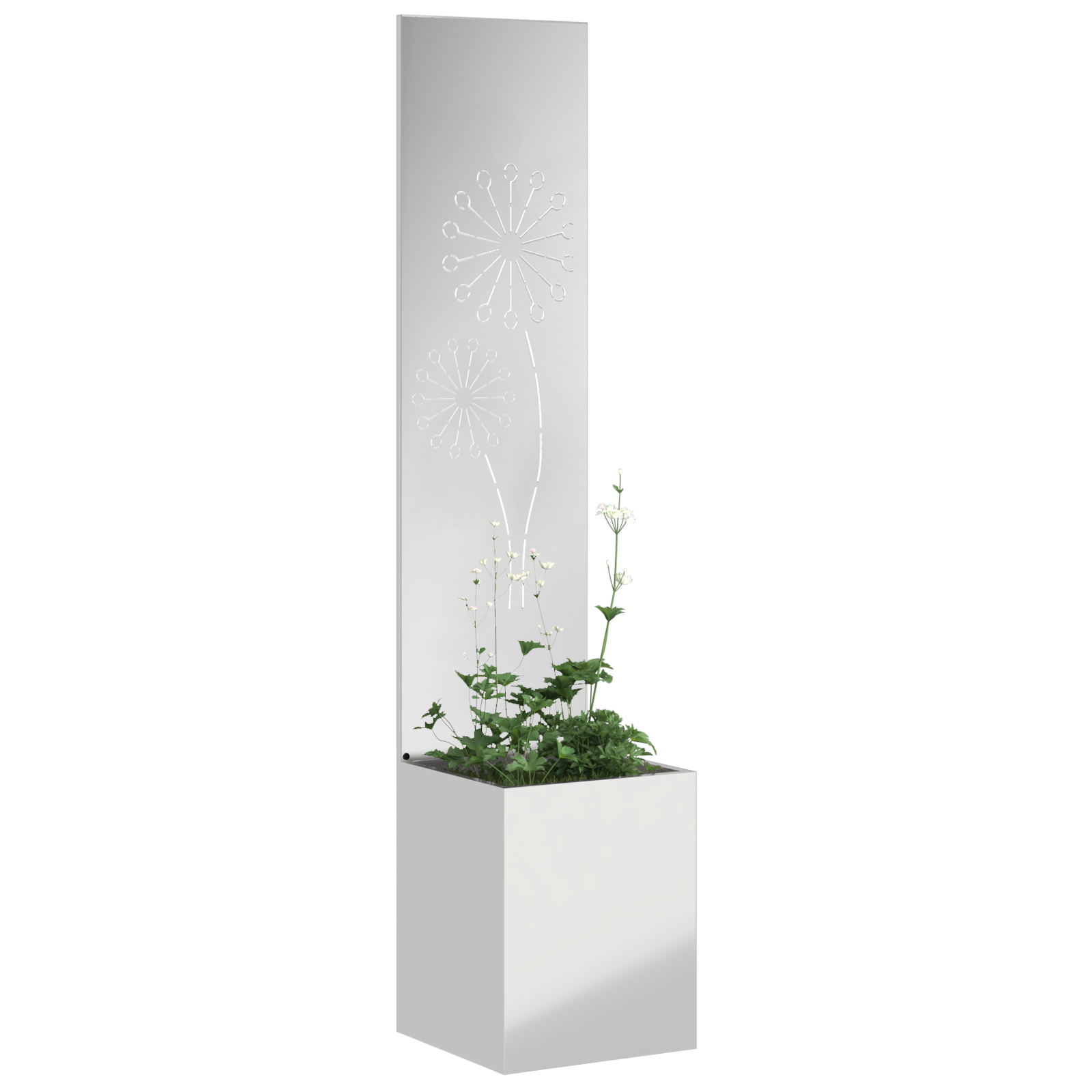 Hagekrukke med Dekorativ Panelet sølv 32 x 140 cm