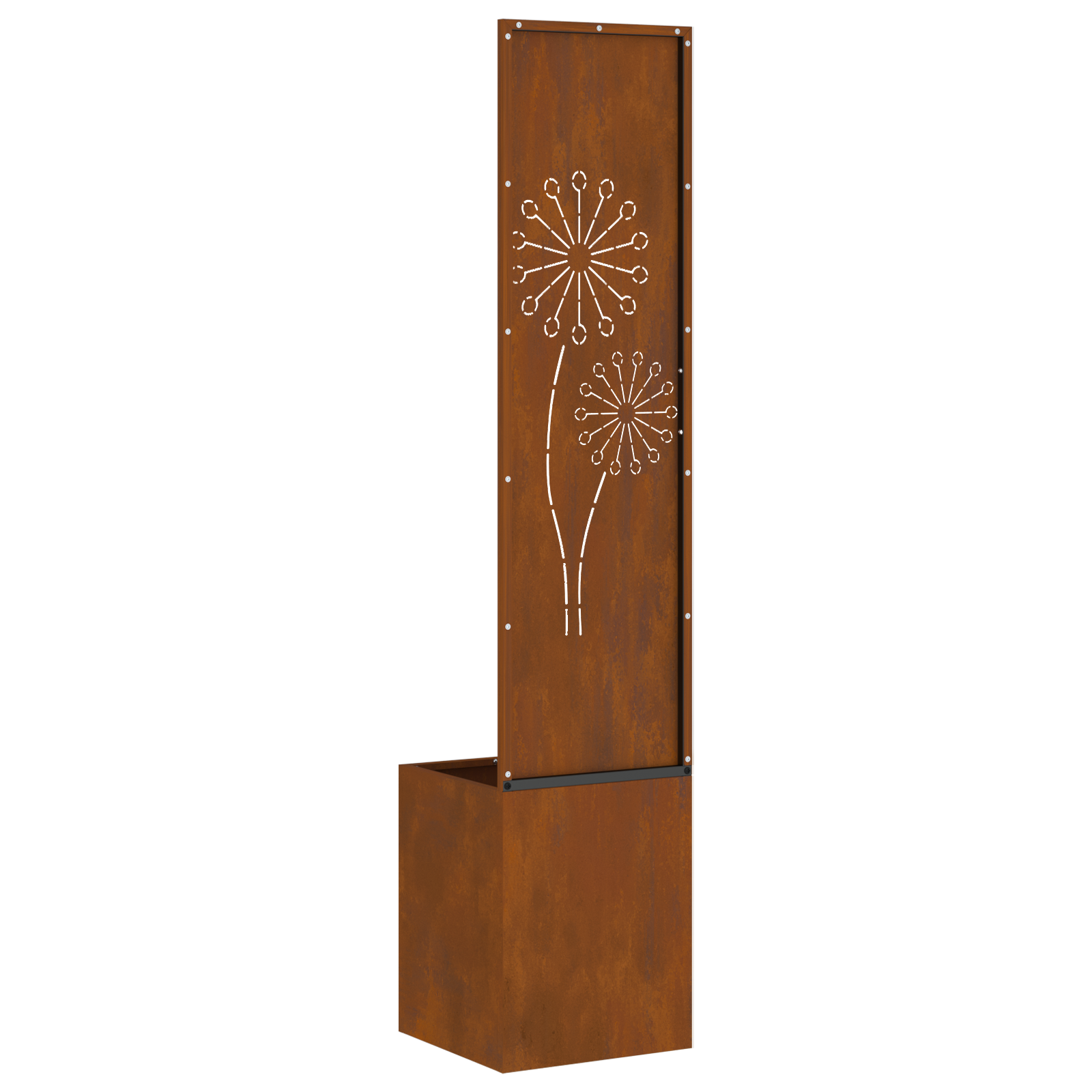 Hagekrukke med Dekorativ Panelet Rusten 32 x 140 cm Cortenstål