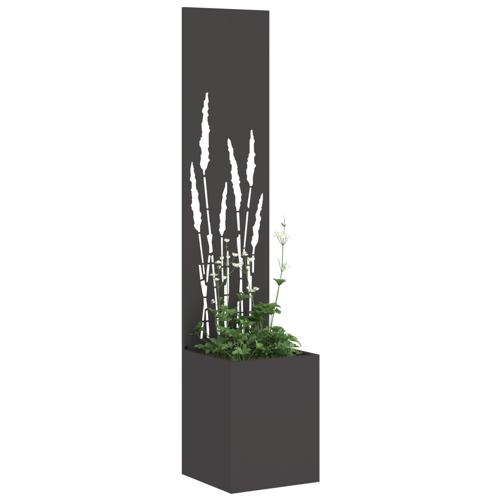 Hagekrukke med Dekorativ Panelet Svart 32 x 140 cm