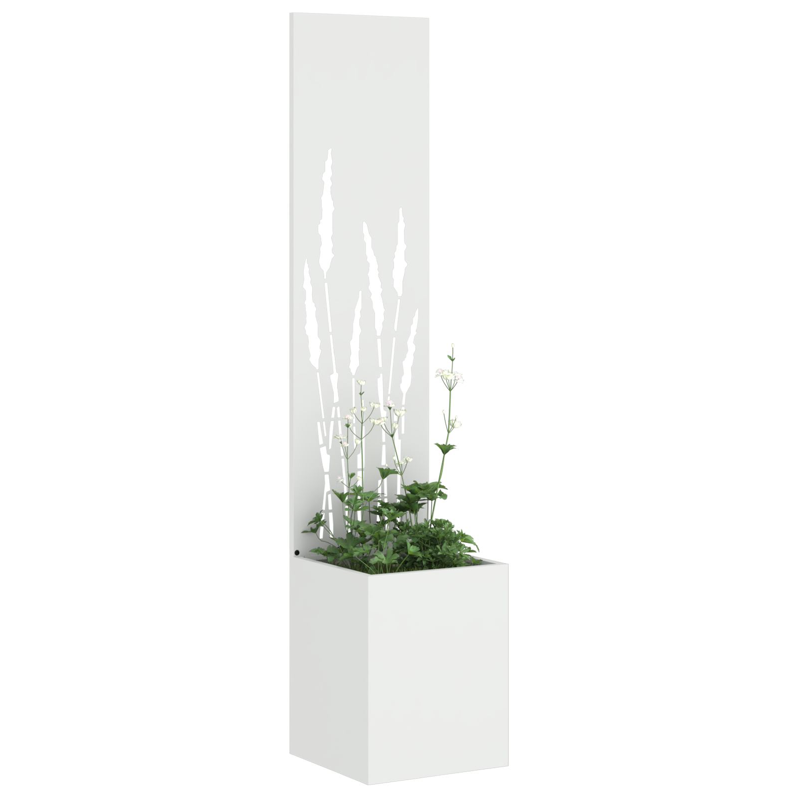 Hagekrukke med Dekorativ Panelet Hvit 32 x 140 cm Kaldvalsestål
