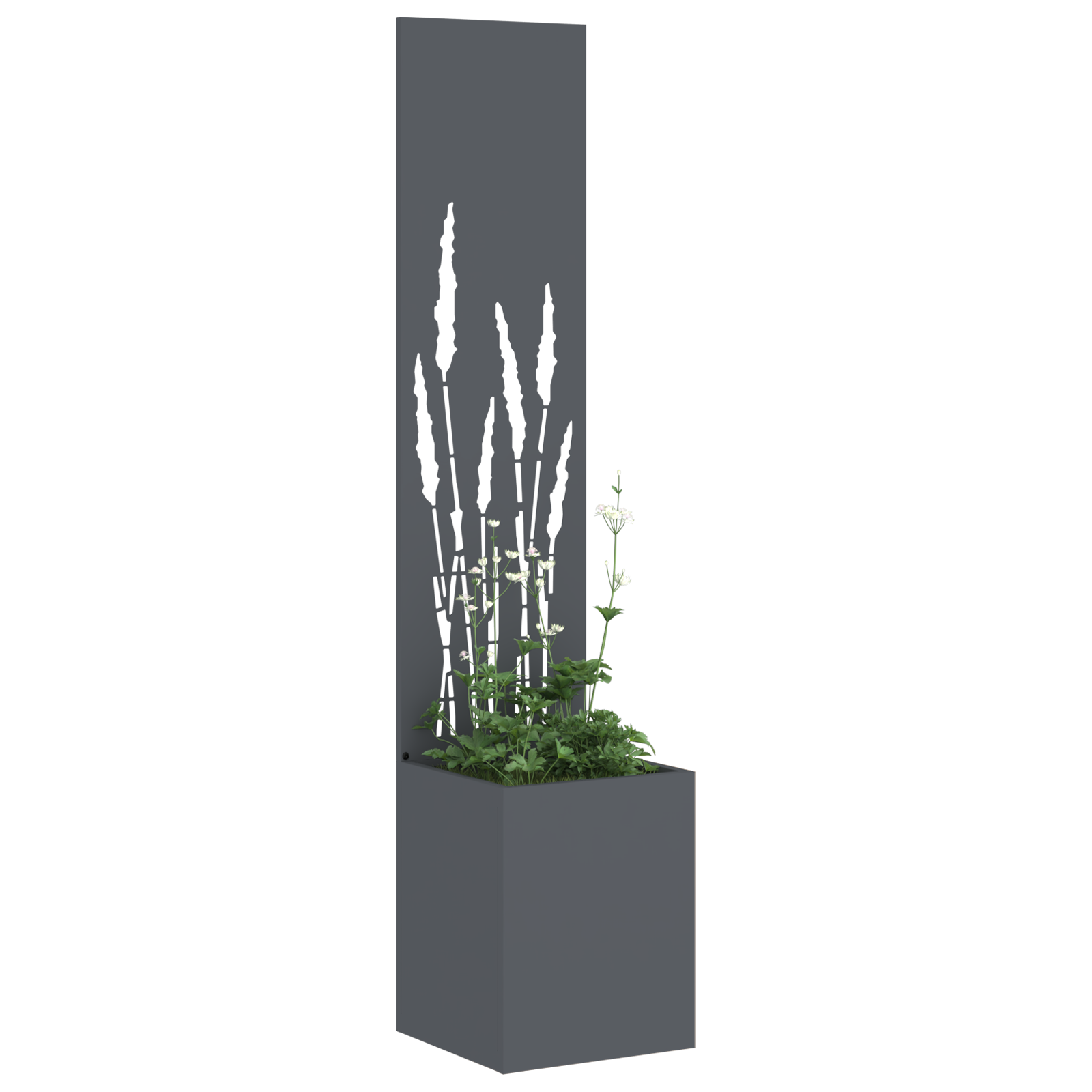 Hagekrukke med Dekorativ Panelet Antrasitt 32 x 140 cm
