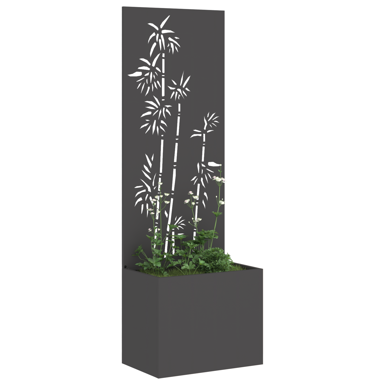 Hagekrukke med Dekorativ Panelet Svart 50 x 140 cm