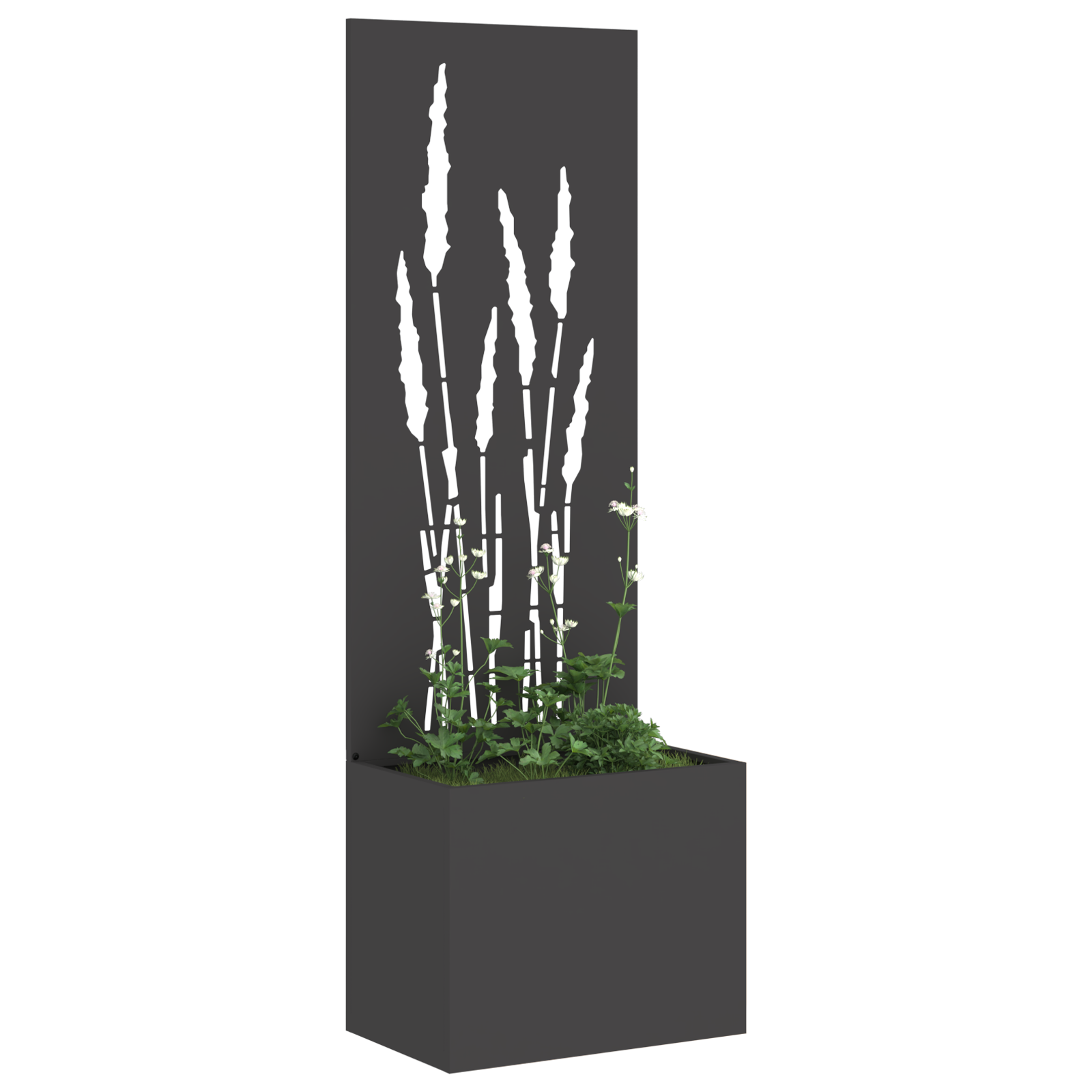 Hagekrukke med Dekorativ Panelet Svart 50 x 140 cm