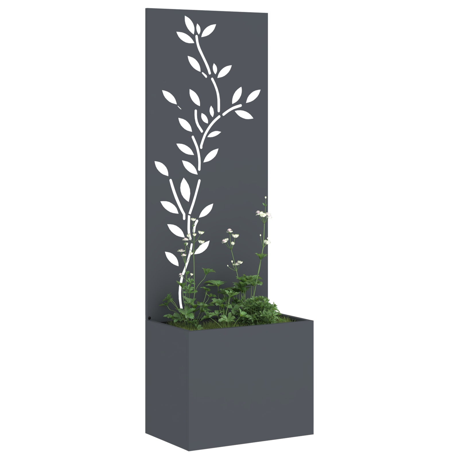Hagekrukke med Dekorativ Panelet Antrasitt 50 x 140 cm