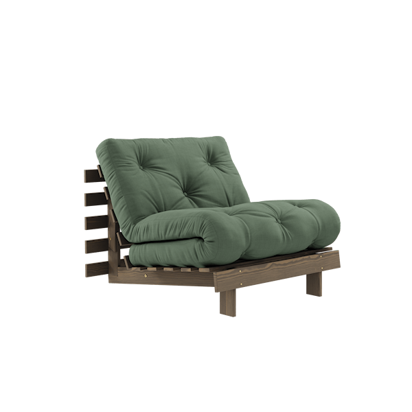 Karup Design Sovesofa Brunbeiset / Olivengrønn Roots 90 Seng Lenestol