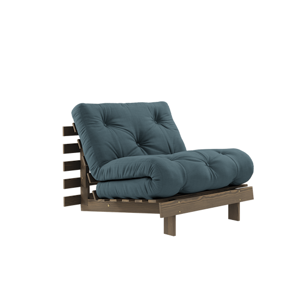 Karup Design Sovesofa Brunbeiset / Petroliumsblå Roots 90 Seng Lenestol