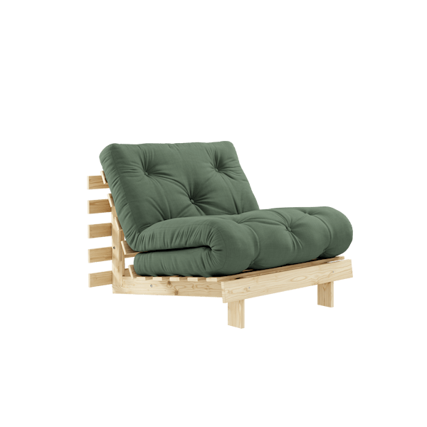 Karup Design Sovesofa Natur / Olivengrønn Roots 90 Seng Lenestol