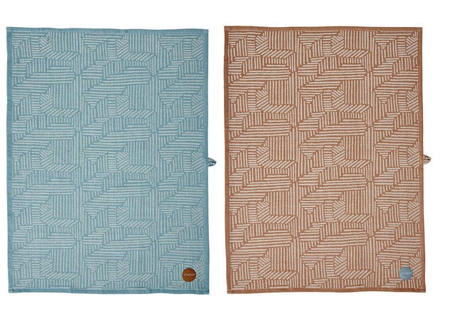 Oyoy Paddy Tea Towel - Dusty Aqua - 2 stk