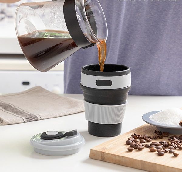 Sammenleggbar silikonkopp Flahsie med flere posisjoner og høyder - Fritidsshoppen.nobigbuybordcoffee to go