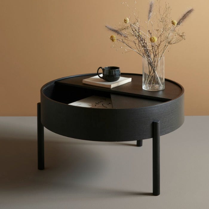 WOUD Kaffebord Arc Coffeetable Sortmalt Ask