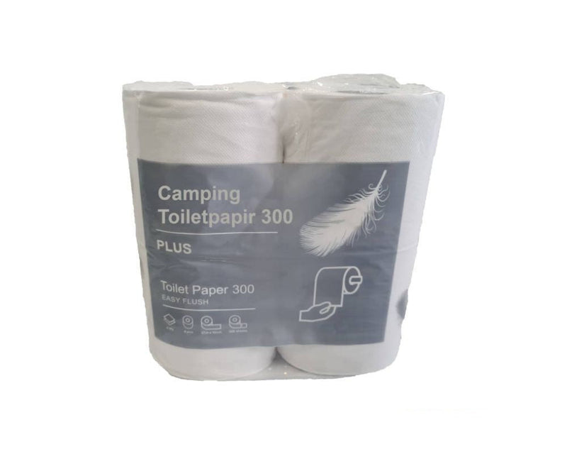 grå pakke med camping toalettpapir på hvit bakgrunn