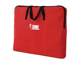 rød bærebag til hundebur med fiamma merkenavn og logo printet på bagen