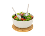 Salat bolle m/lokk og bestikk hvi