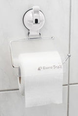 eurotrail toalettrullholder med hvit sugekopp på hvit flis