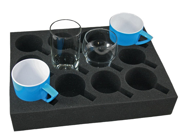 Glass og koppholder i skum Universal -  12 kopper